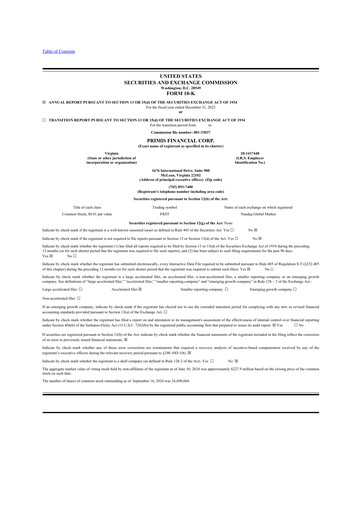 Thumbnail Primis Financial 10-K Annual Report 2023