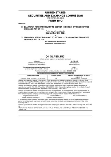Thumbnail O-I Glass
 10-Q Quarterly Report FY2024 