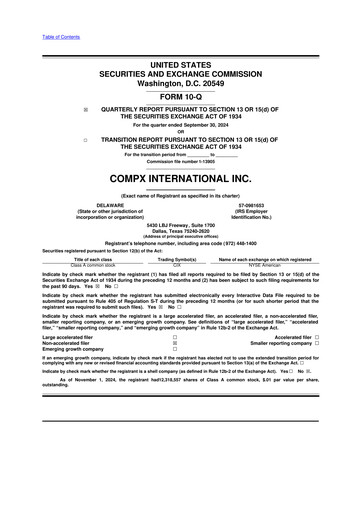 Thumbnail CompX International 10-Q Quarterly Report FY2024 