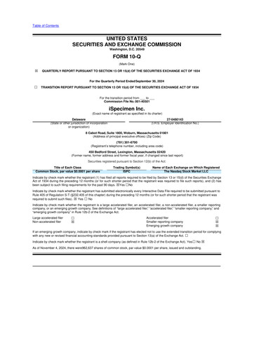 Thumbnail iSpecimen 10-Q Quarterly Report FY2024 