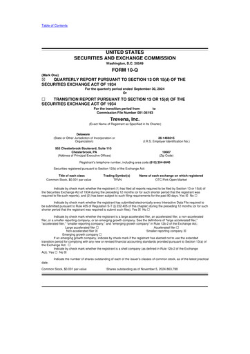 Thumbnail Trevena 10-Q Quarterly Report FY2024 