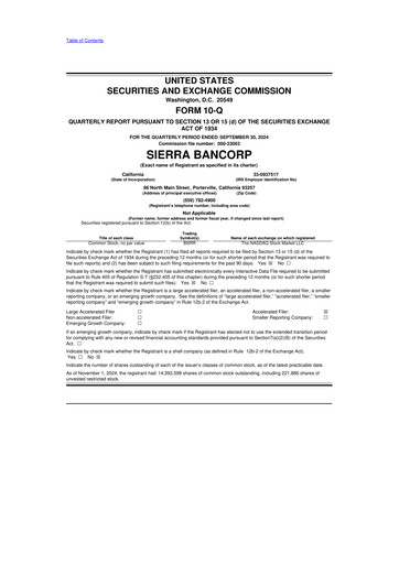 Thumbnail Sierra Bancorp
 10-Q Quarterly Report FY2024 