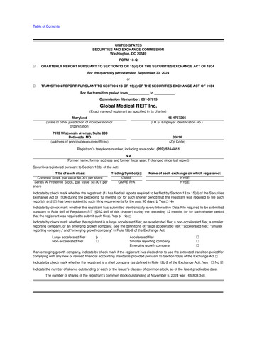Vorschaubild Global Medical REIT
 10-Q Quartalsbericht 2024 