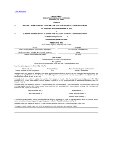 Thumbnail Rezolute 10-Q Quarterly Report FY2025 