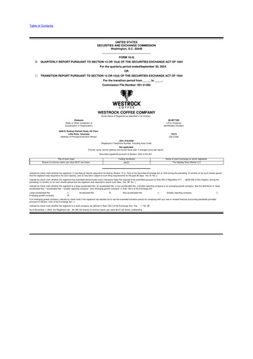 Thumbnail Westrock Coffee 10-Q Quarterly Report FY2024 