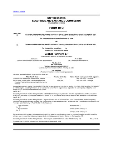 Thumbnail Global Partners LP 10-Q Quarterly Report FY2024 