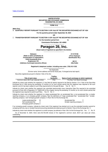 Thumbnail Paragon 28 10-Q Quarterly Report FY2024 