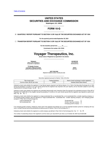 Thumbnail Voyager Therapeutics
 10-Q Quarterly Report FY2024 