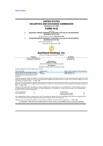 Vorschaubild Southland Holdings 10-Q Quartalsbericht  