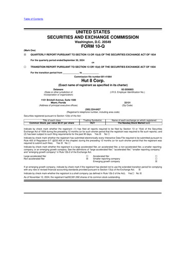 Thumbnail Hut 8 10-Q Quarterly Report FY2024 