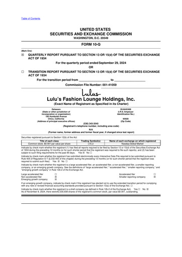 Thumbnail Lulu's Fashion Lounge 10-Q Quarterly Report FY2024 