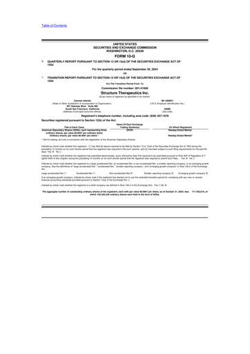 Thumbnail Structure Therapeutics 10-Q Quarterly Report FY2024 