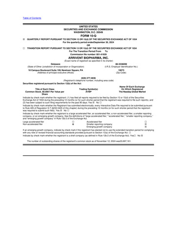 Thumbnail ArriVent BioPharma 10-Q Quarterly Report FY2024 
