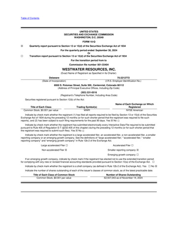 Vorschaubild Westwater Resources
 10-Q Quartalsbericht 2024 