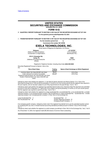 Thumbnail Exela Technologies
 10-Q Quarterly Report FY2024 