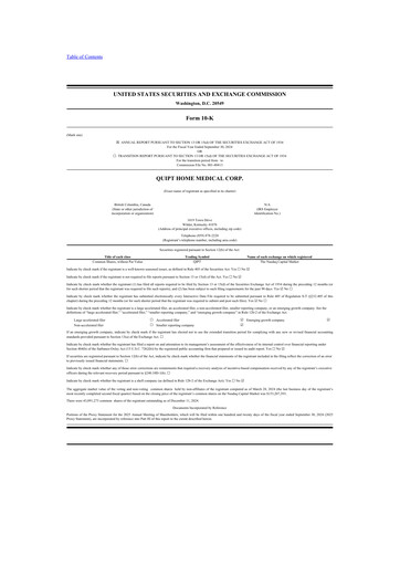 Thumbnail Quipt Home Medical 10-K Annual Report 2024