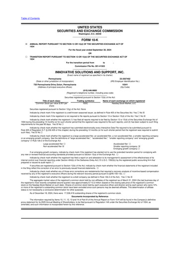 Thumbnail Innovative Solutions and Support 10-K Annual Report 2024