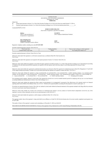 Thumbnail Hurco Companies 10-K Annual Report 2024