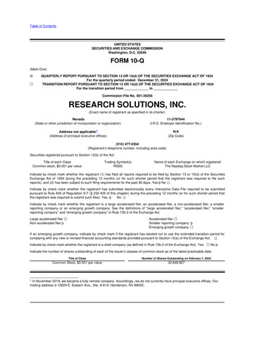 Miniature Research Solutions 10-Q Rapport trimestriel 2025 