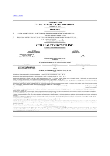 Thumbnail CTO Realty Growth 10-K Annual Report 2024