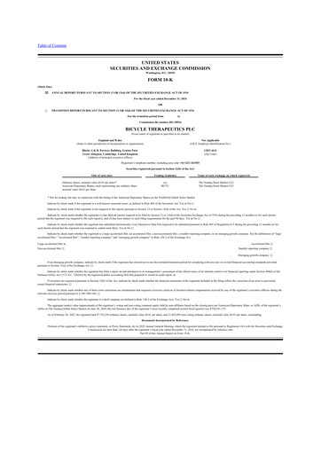 Thumbnail Bicycle Therapeutics 10-K Annual Report 2024