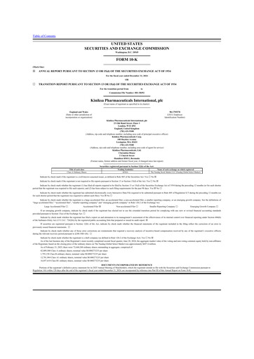 Miniature Kiniksa Pharmaceuticals
 10-K Rapport annuel 2024