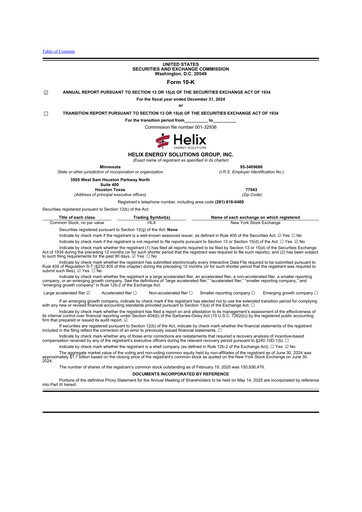 Thumbnail Helix Energy Solutions 10-K Annual Report 2024