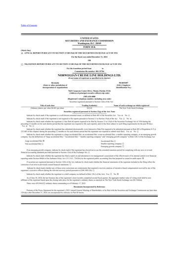 Thumbnail Norwegian Cruise Line
 10-K Annual Report 2024