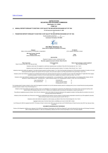 Vorschaubild Aris Water Solutions 10-K Jahresbericht 2024