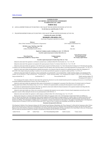 Thumbnail HOOKIPA Pharma 10-K Annual Report 2024