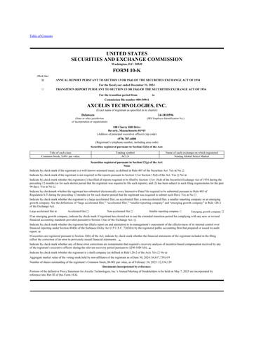 Thumbnail Axcelis Technologies
 10-K Annual Report 2024