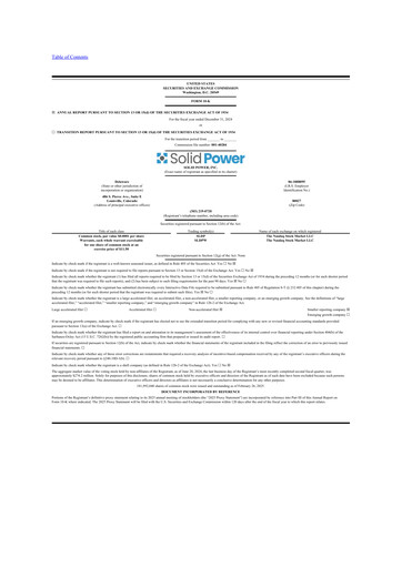 Miniature Solid Power 10-K Rapport annuel 2024