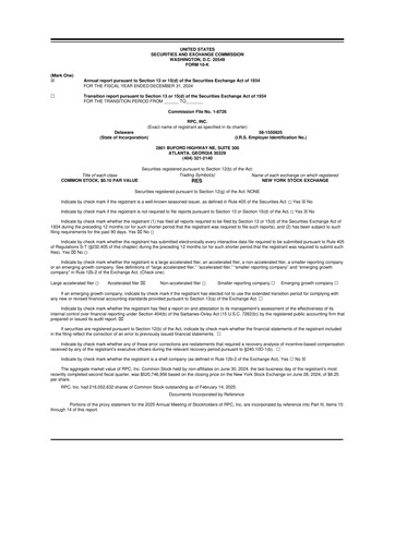 Thumbnail RPC, Inc. 10-K Annual Report 2024