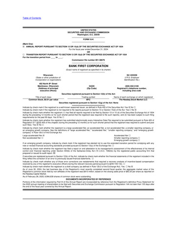 Vorschaubild Bank First 10-K Jahresbericht 2024