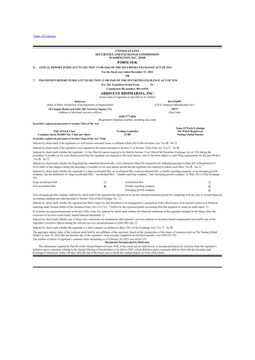 Vorschaubild ArriVent BioPharma 10-K Jahresbericht 2024