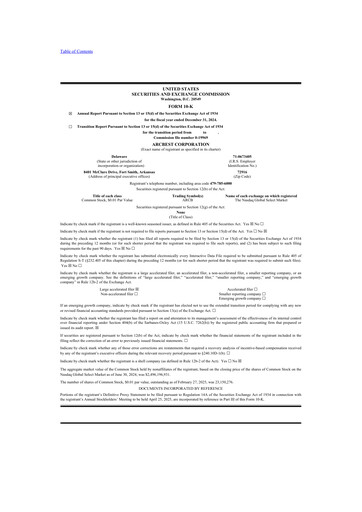 Thumbnail ArcBest 10-K Annual Report 2024