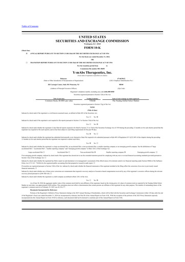 Thumbnail Y-mAbs Therapeutics
 10-K Annual Report 2024