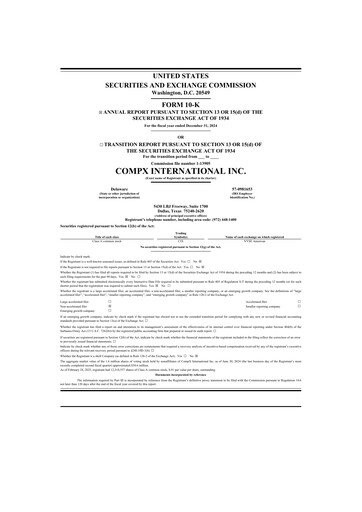 Thumbnail CompX International 10-K Annual Report 2024