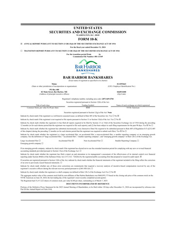 Thumbnail Bar Harbor Bankshares

 10-K Annual Report 2024