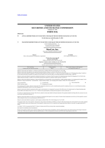 Miniature MaxCyte 10-K Rapport annuel 2024