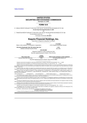 Thumbnail Esquire Financial Holdings 10-K Annual Report 2024