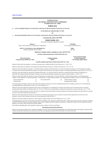 Thumbnail Immunome 10-K Annual Report 2024