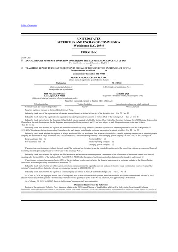 Thumbnail Armata Pharmaceuticals 10-K Annual Report 2024