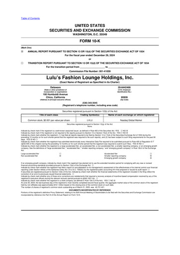Thumbnail Lulu's Fashion Lounge 10-K Annual Report 2024