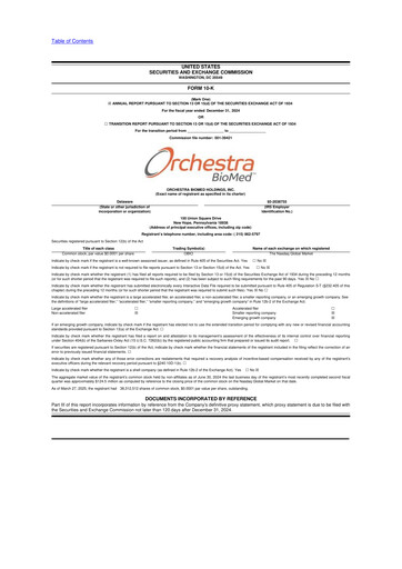 Thumbnail Orchestra BioMed  10-K Annual Report 