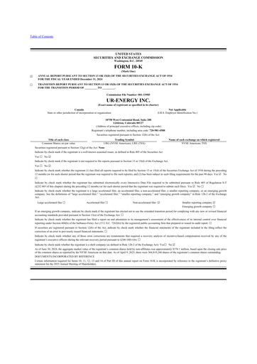 Thumbnail Ur-Energy 10-K Annual Report 2024