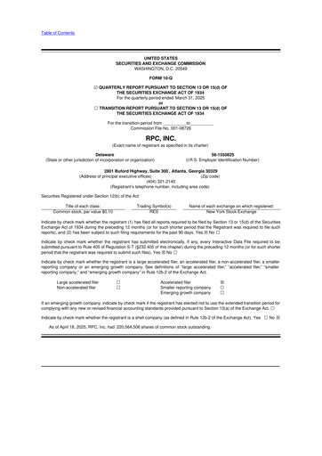 Thumbnail RPC, Inc. 10-Q Quarterly Report FY2025 