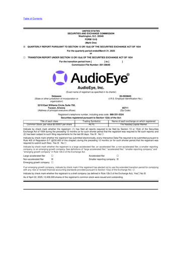 Thumbnail AudioEye 10-Q Quarterly Report FY2025 