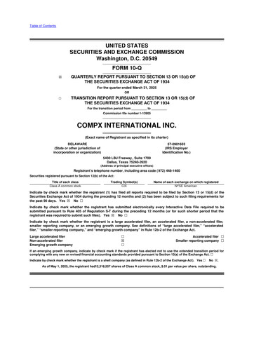 Thumbnail CompX International 10-Q Quarterly Report FY2025 