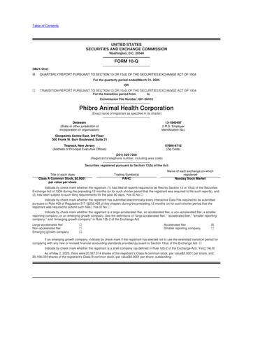Thumbnail Phibro Animal Health
 10-Q Quarterly Report FY2025 